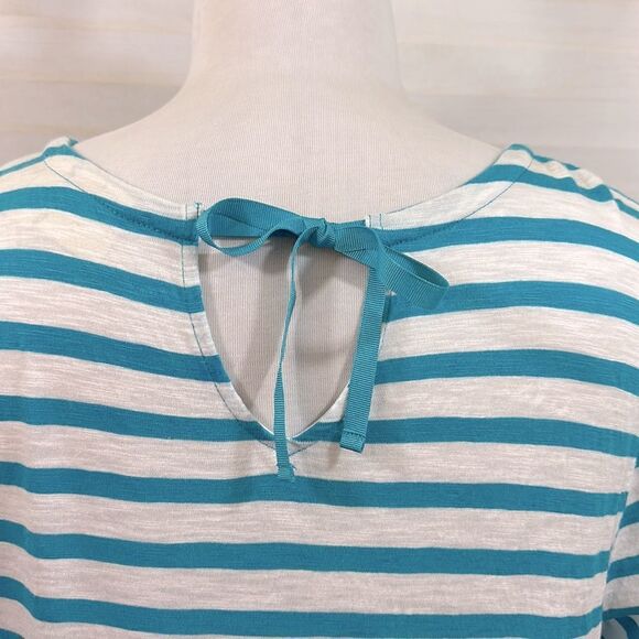 Chico’s Size Tunic Tee 3 XL Blue Rock Star Stripe Embellished - Picture 7 of 15